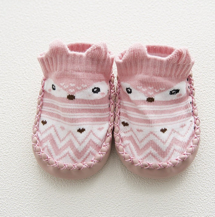 Cartoon Baby Leather Sole Socks Baby Walking Shoes Socks