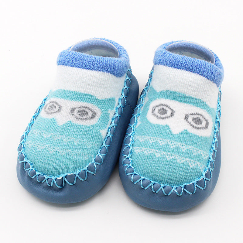 Cartoon Baby Leather Sole Socks Baby Walking Shoes Socks