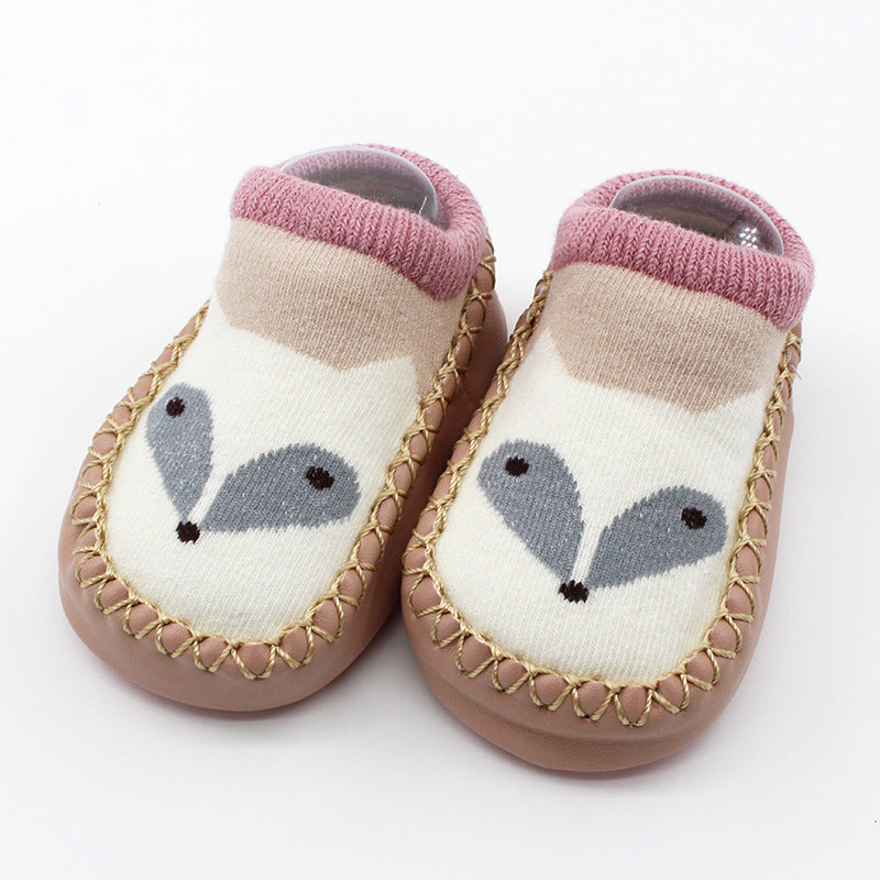 Cartoon Baby Leather Sole Socks Baby Walking Shoes Socks