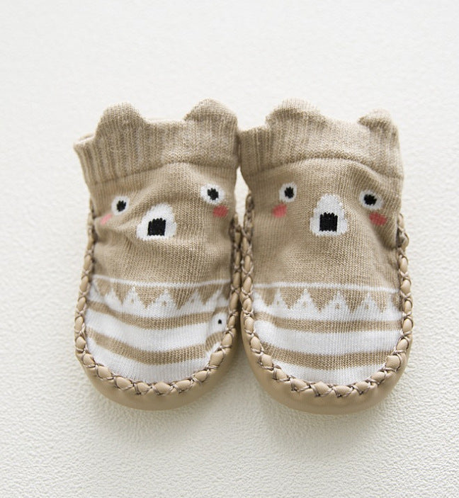 Cartoon Baby Leather Sole Socks Baby Walking Shoes Socks