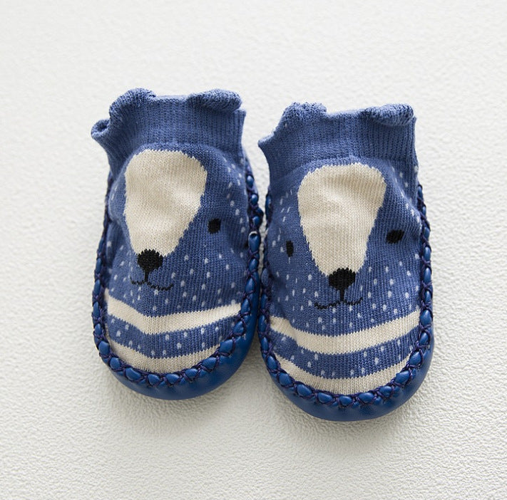Cartoon Baby Leather Sole Socks Baby Walking Shoes Socks